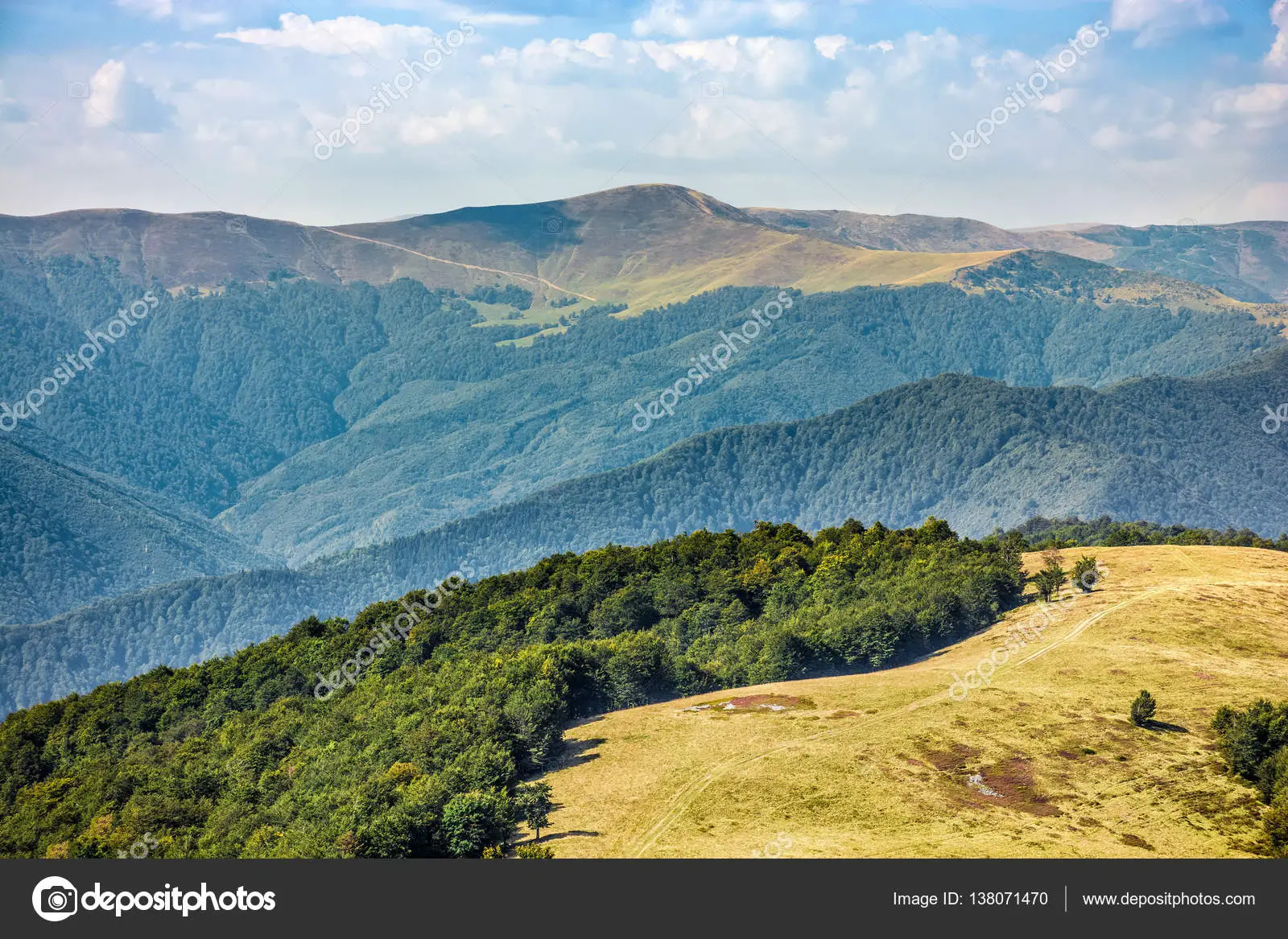 Carpathian Mountain Range in late summer
