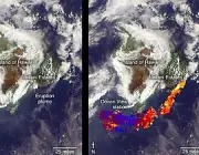 Erupção Kilauea Vista do Espaço 3