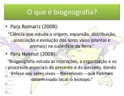 Introdução à Biogeografia 1