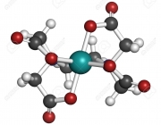Calcium edetate (calcium EDTA) drug molecule. Medically used in chelation therapy to treat metal poisoning (mercury, lead). Atoms are represented as spheres with conventional color coding: hydrogen (white), carbon (grey), oxygen (red), nitrogen (blue), calcium (xxx).