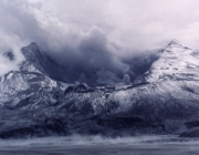 Earliest view of the north side of gutted mountain with enormous crater;Lon Stickney;1980