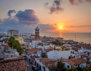 Downtown Puerto Vallarta at sunset - Puerto Vallarta, Jalisco, MexicoDowntown Puerto Vallarta at sunset - Puerto Vallarta, Jalisco, Mexico