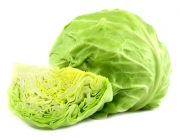 Cut cabbage on white background