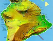 Vulcão Kilauea no Mapa 1