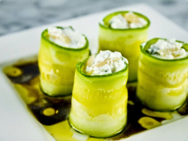 Delicioso Rolinho de Abobrinha Com Ricota