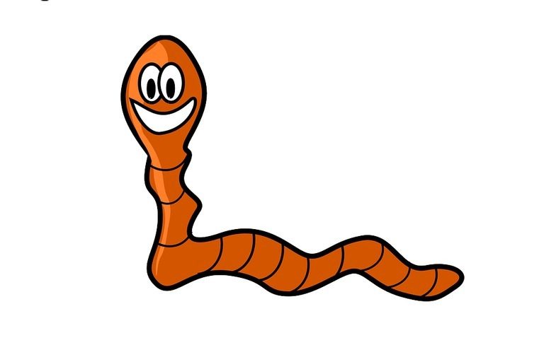 Desenho de Uma Minhoca Feliz