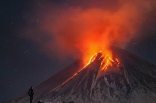 Vulcão Shiveluch em Erupção