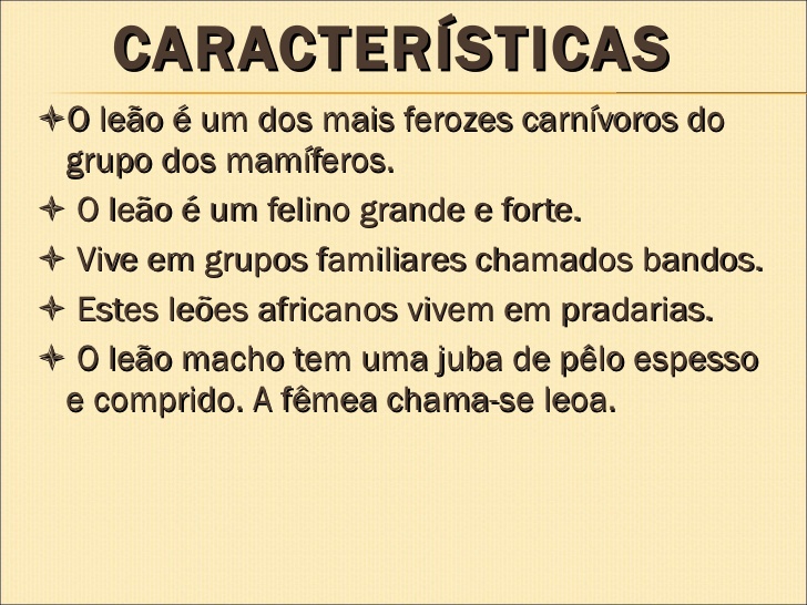 Características Físicas do Leão 