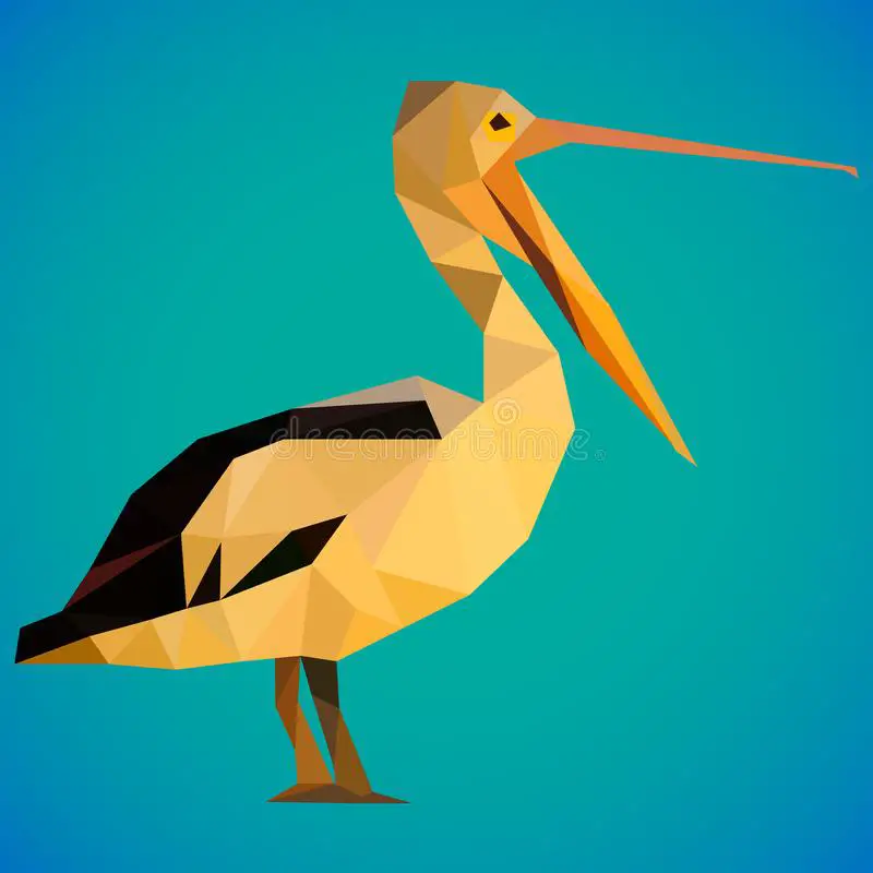 Um Desenho do Pelicano de Bico Pintado de Bico Aberto
