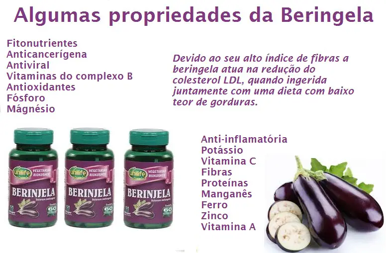Benefícios de Cápsula de Berinjela - Propriedades 