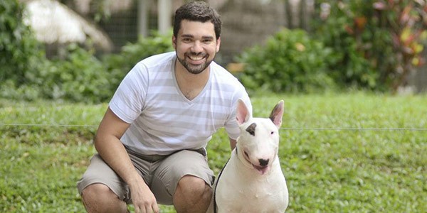 Bull Terrier Com o Dono