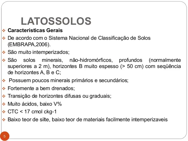 Características do Latossolo
