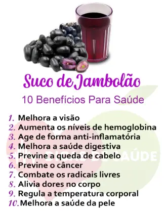 Suco de Jambolão - Benefícios 
