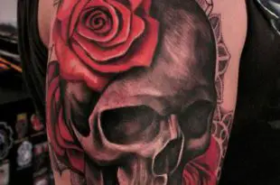 Tatuagem Caveira e Rosas