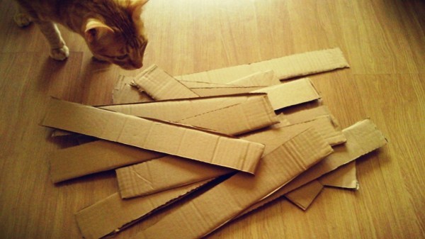 Pedaços de Papelão Para Construir Arranhador para Gatos 