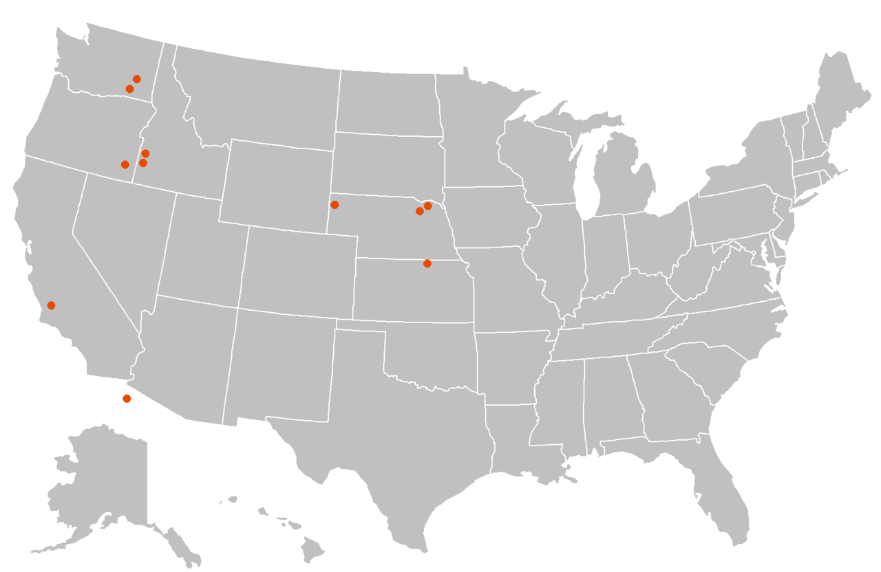 Localização dos Castores-de-Kellogg