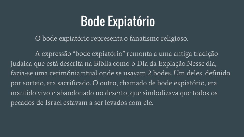 Significado Bode Expiatório 