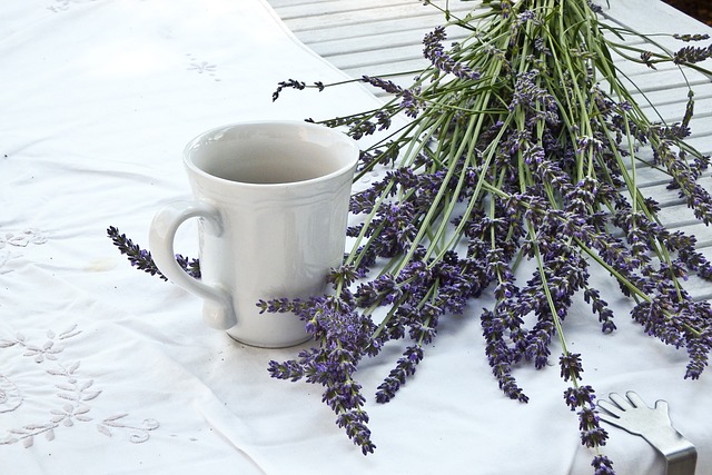 Lavanda Enfeitando a Mesa 