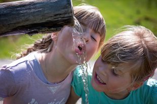 Crianças Bebendo Água