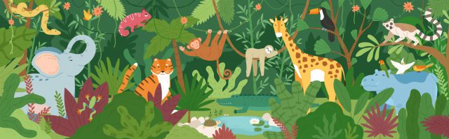 Habitat de Diversos Animais na Natureza