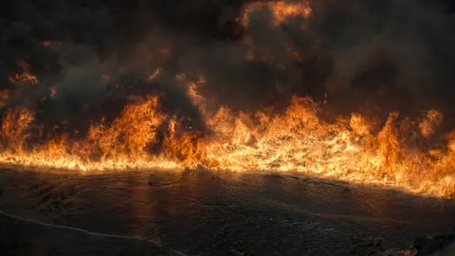 Guerra Irã e Iraque: Fumaça de incêndios em zonas de guerra contaminando grandes áreas