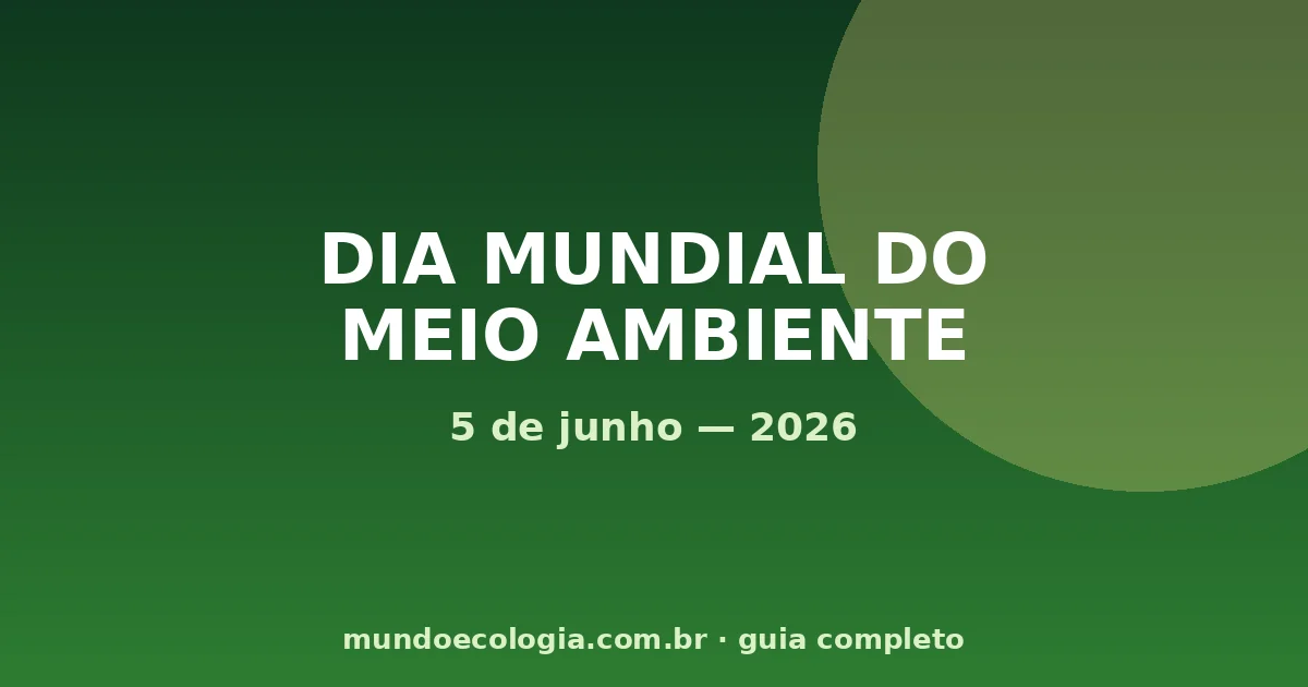 Dia Mundial do Meio Ambiente 2026: O Que é, Origem e Como Comemorar