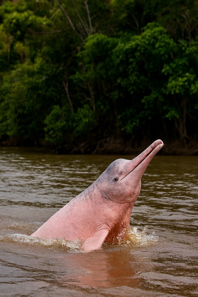 Boto-cor-de-rosa (Inia geoffrensis) nas águas da Amazônia
