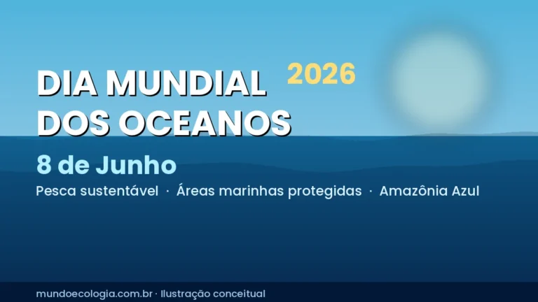 Banner ilustrativo do Dia Mundial dos Oceanos celebrado em 8 de junho